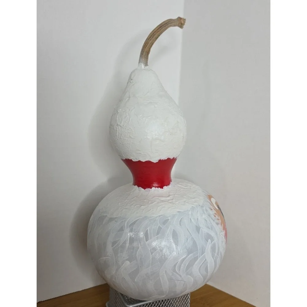 Hand Painted Gourd Santa Claus Christmas‎ Decor Folk Art 9